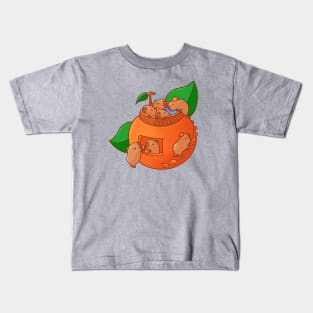 Capybara in an onsen bath with yuzu Kids T-Shirt